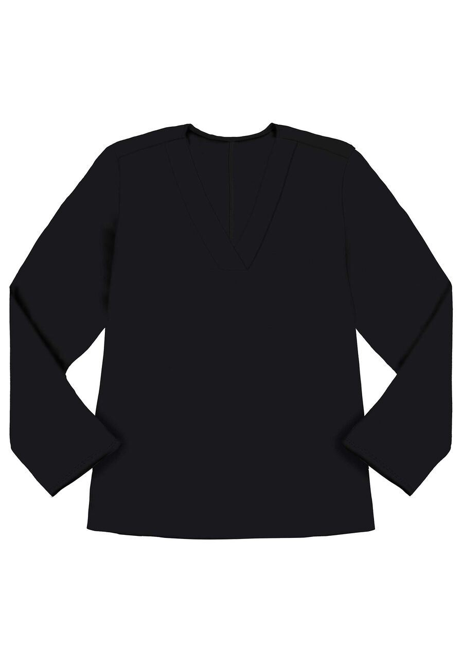 Blusa Tecido Rayon Bali, PRETO REATIVO. Blusa Tecido Rayon Bali, PRETO REATIVO, large.
