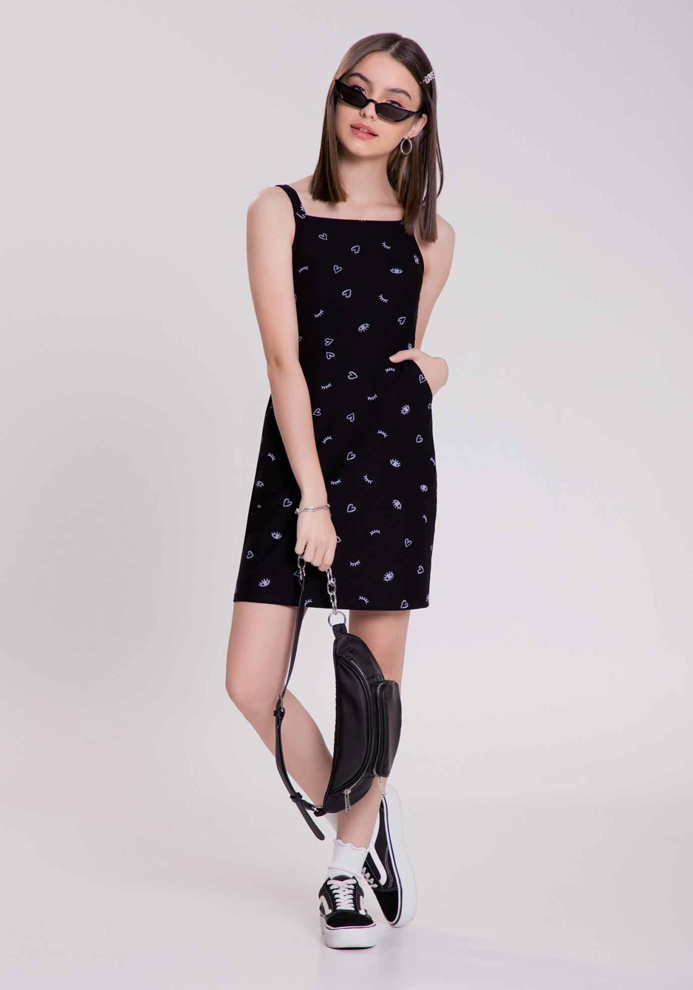 Vestido Estampado em Malha com Bolso, , large.