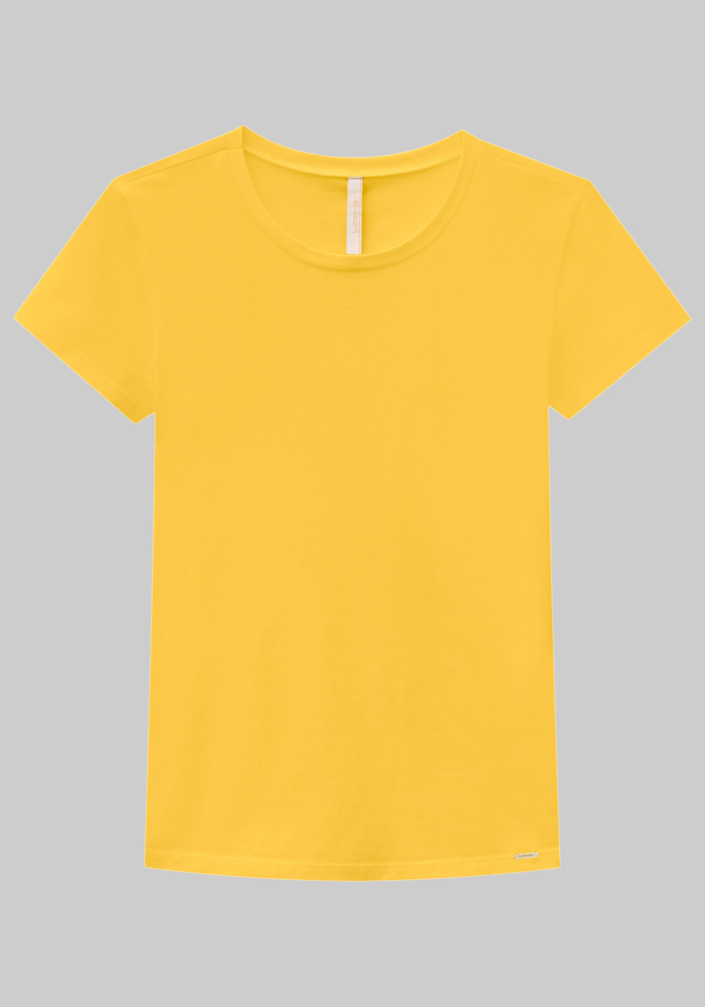 Blusa B&aacute;sica de Mangas Curtas Em Malha De Algod&atilde;o E Elastano, , large.