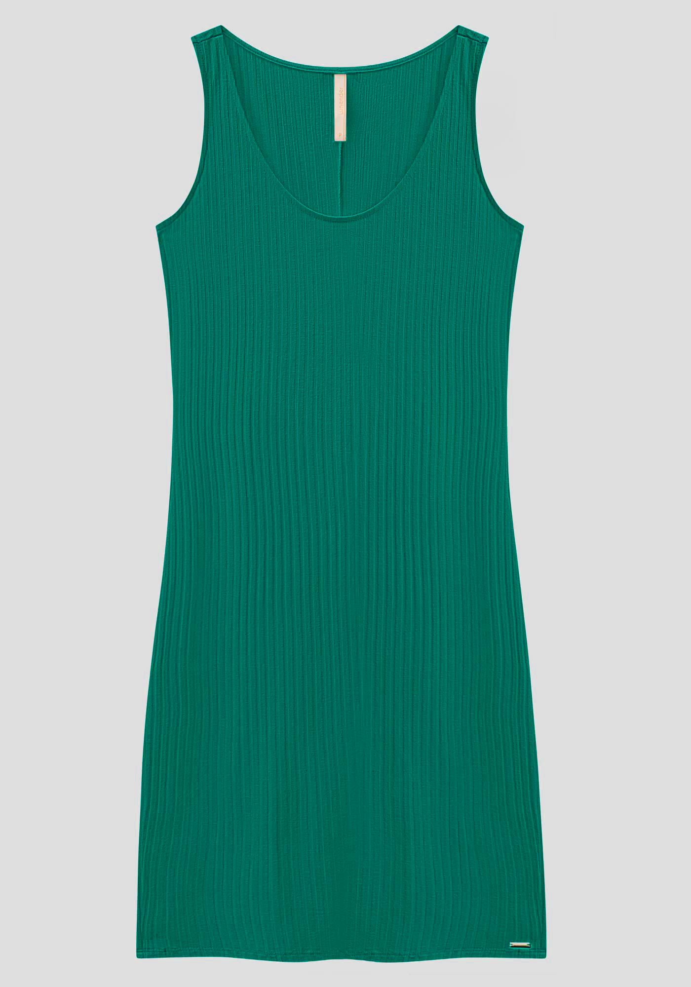 Vestido Curto B&aacute;sico Com Decote Redondo Em Malha Canelada, , large.