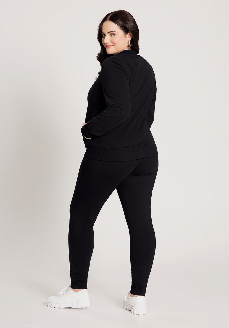 Jaqueta Plus Size Em Moletom Felpado De Algodão Com Zíper, . Jaqueta Plus Size Em Moletom Felpado De Algodão Com Zíper, , large.