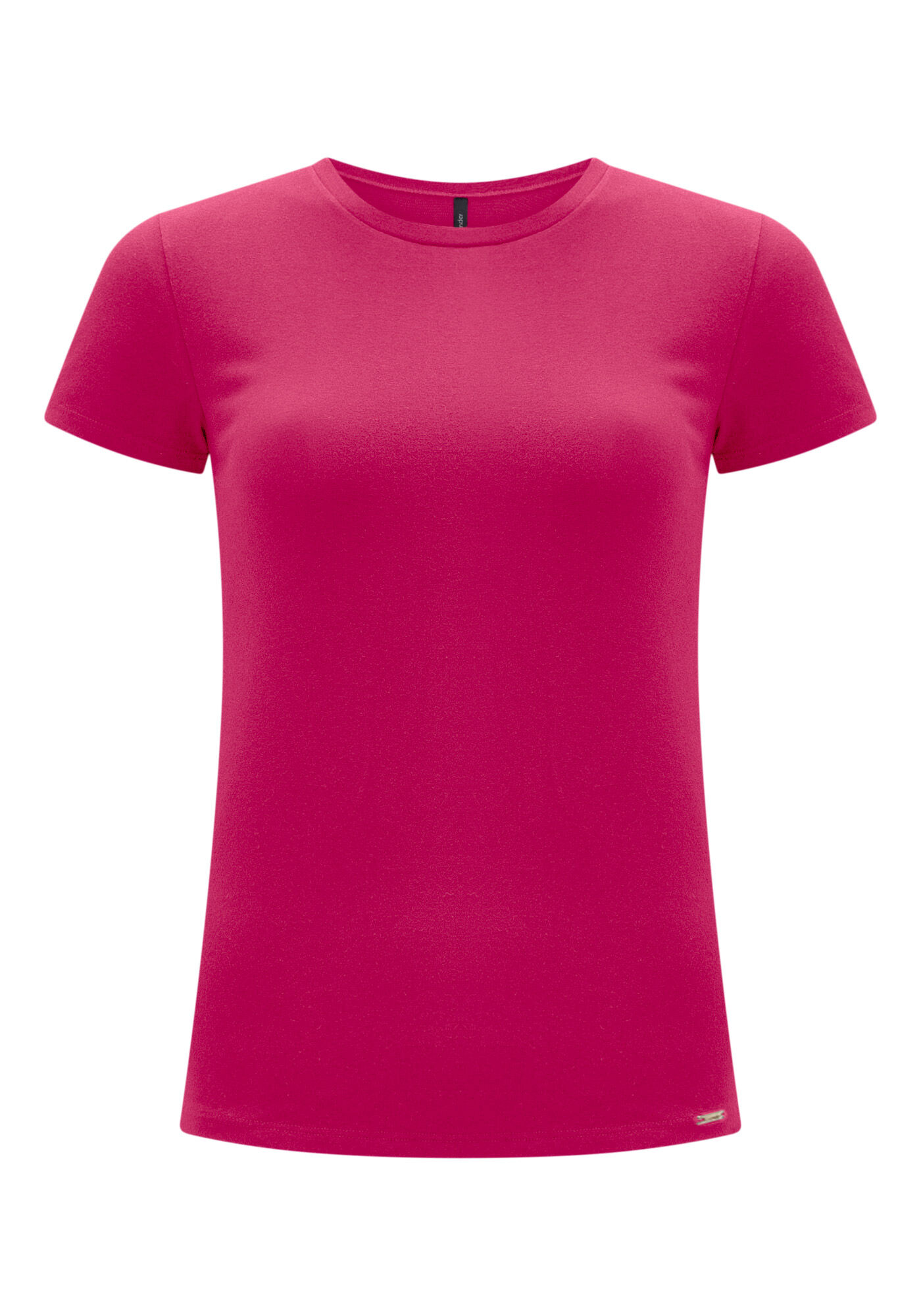 Blusa B&aacute;sica de Mangas Curtas Em Malha De Algod&atilde;o E Elastano, , large.