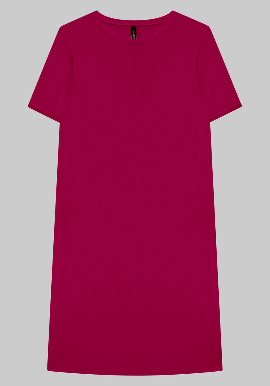 Vestido Curto Canelado Básico De Mangas Curtas Em Malha, . Vestido Curto Canelado Básico De Mangas Curtas Em Malha, , large.