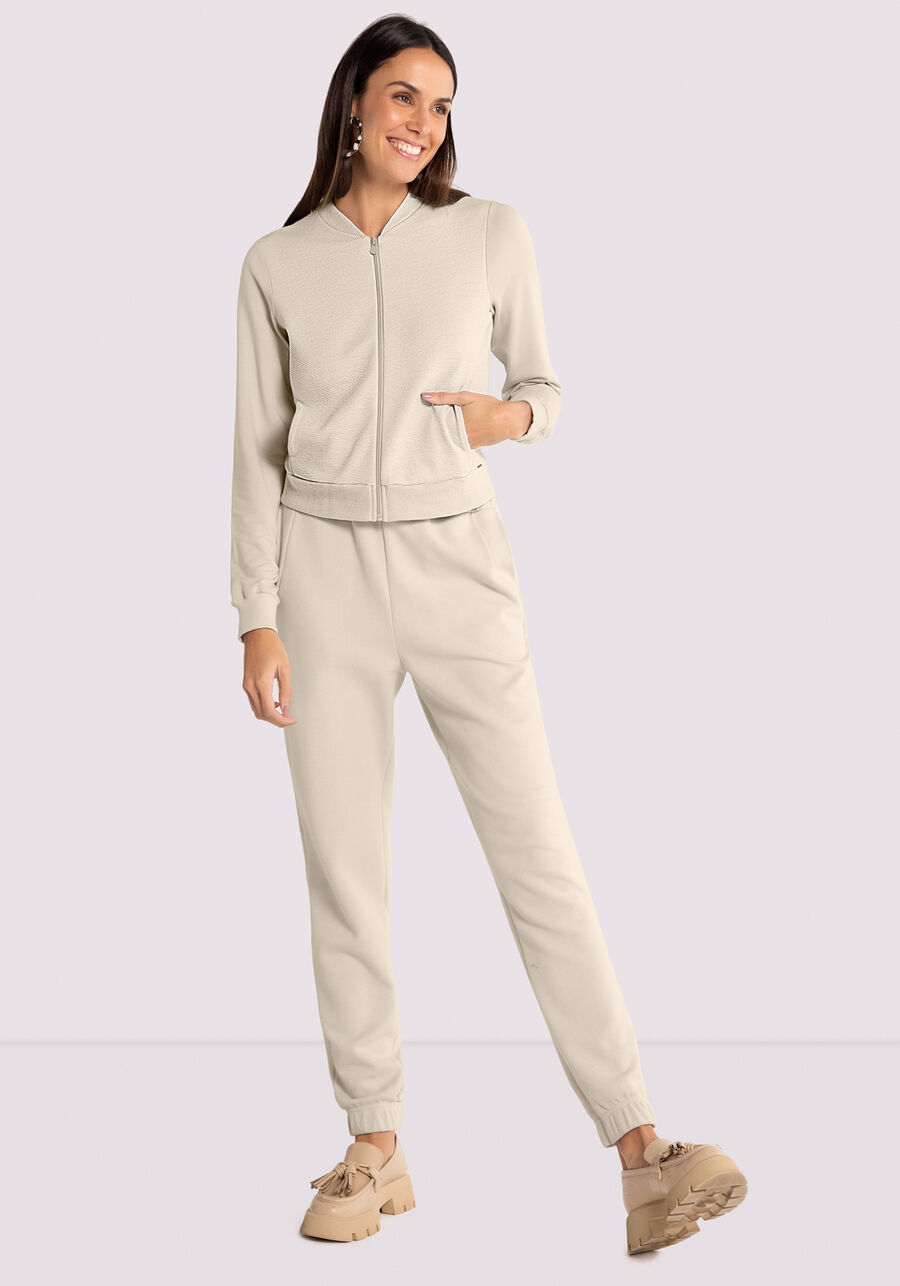 Jaqueta Bomber em Moletom com Bolsos, . Jaqueta Bomber em Moletom com Bolsos, , large.