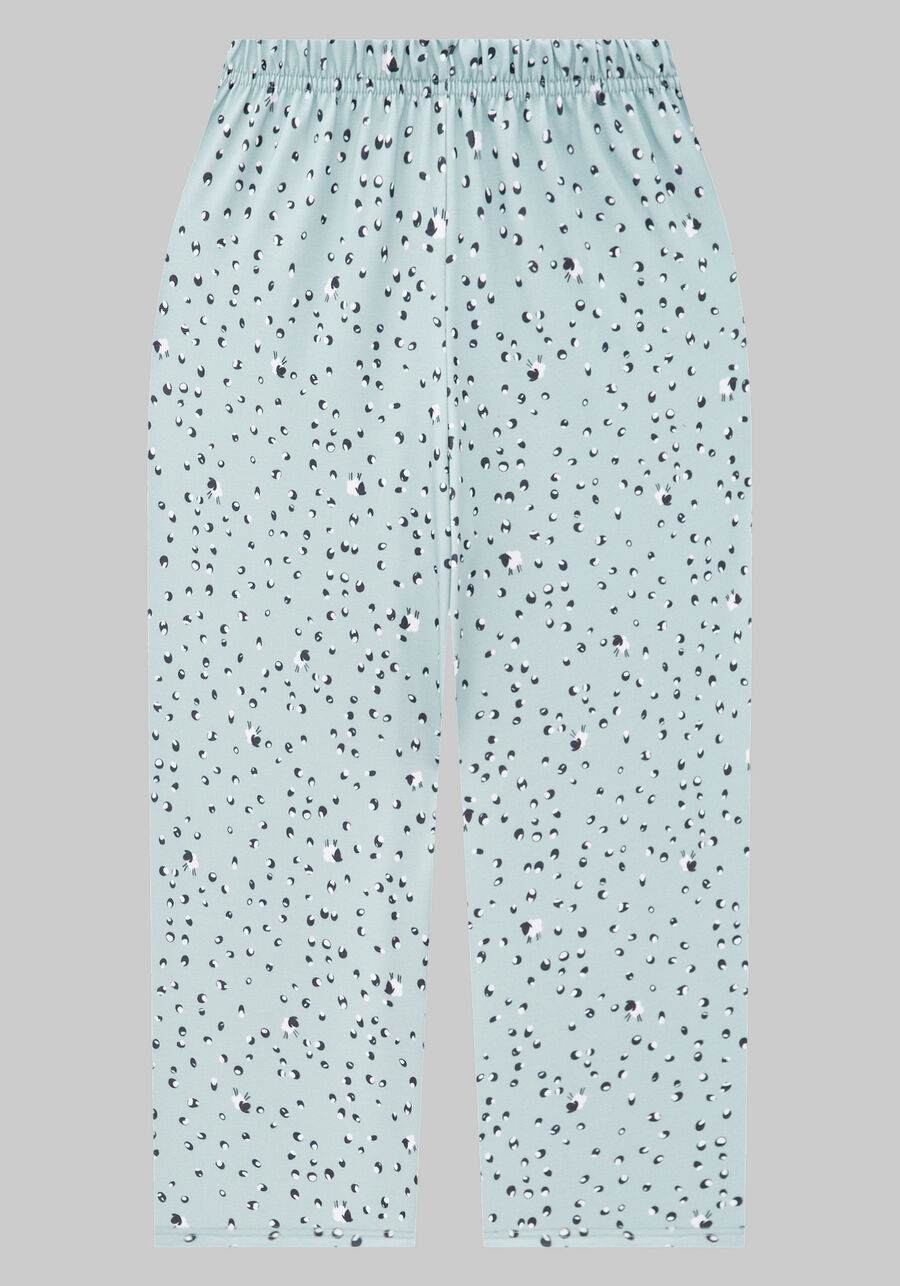 Pijama Juvenil com Blusão Pelo e Calça Estampada, . Pijama Juvenil com Blusão Pelo e Calça Estampada, , large.