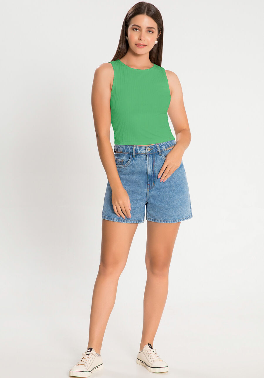 Blusa Cropped Canelada Com Decote Redondo Malha De Viscose, . Blusa Cropped Canelada Com Decote Redondo Malha De Viscose, , large.