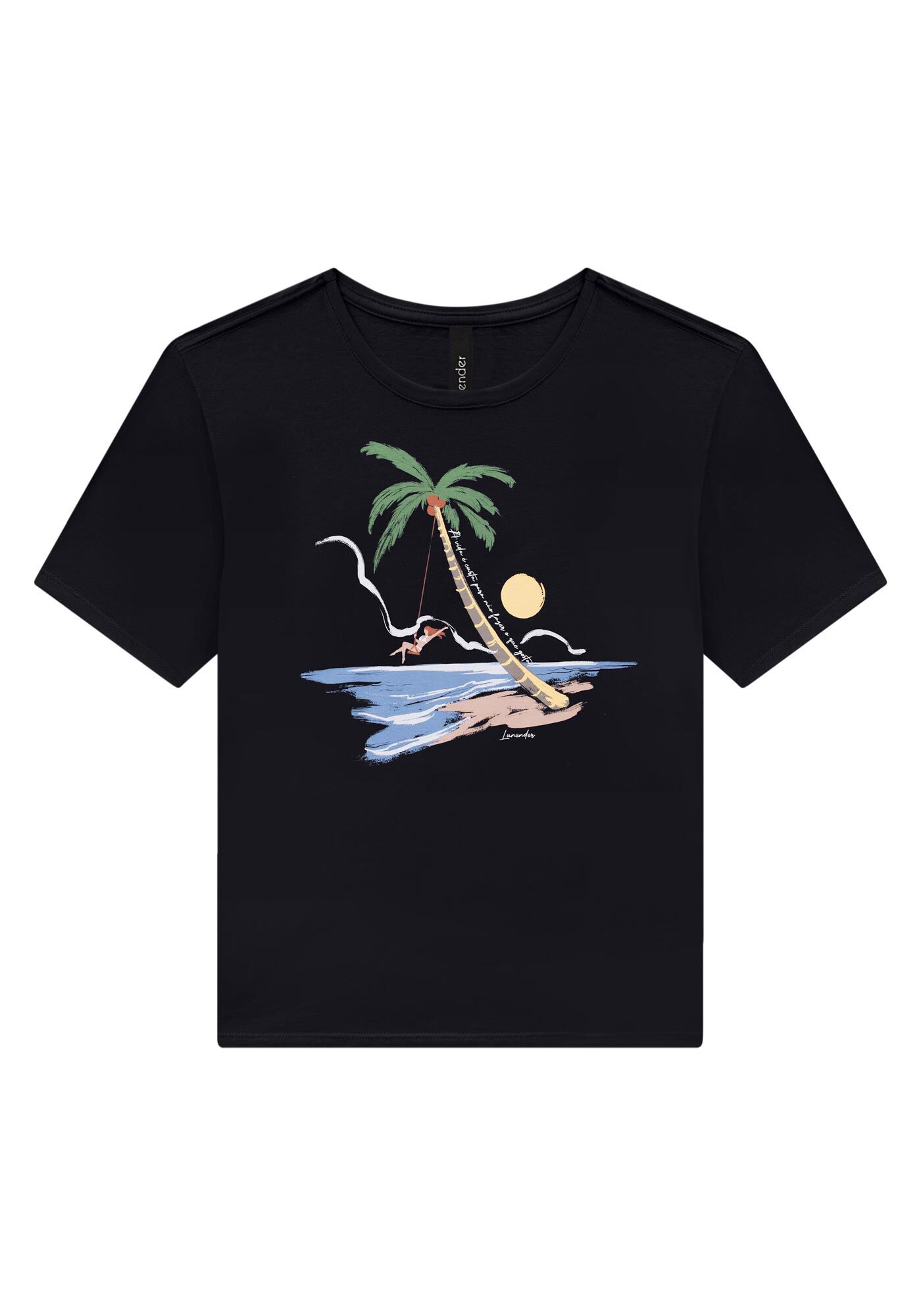 T-Shirt em Meia Malha com Estampa Balan&ccedil;o, PRETO REATIVO, large.