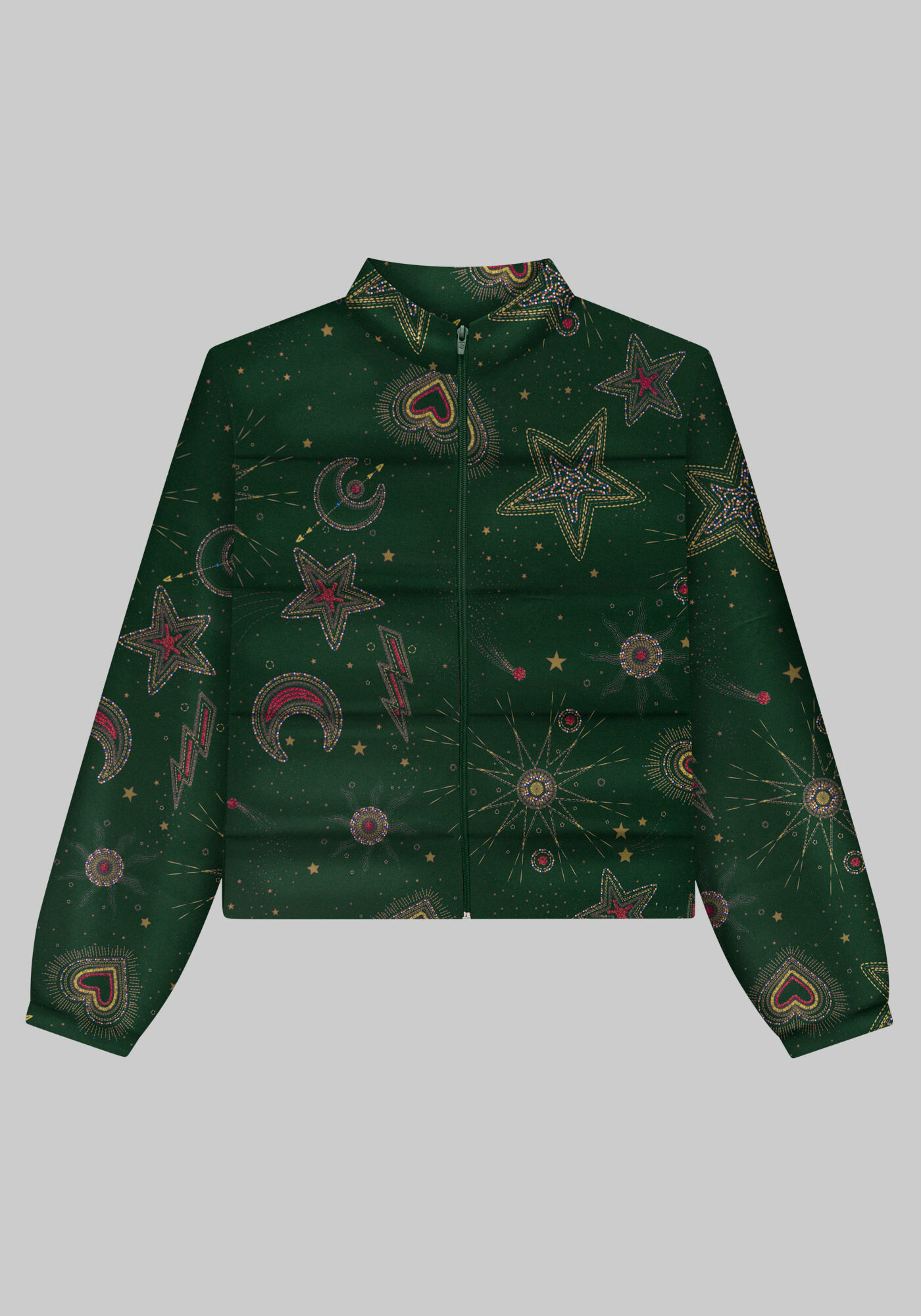 Jaqueta Puffer Juvenil em Politel Estampada, , large.