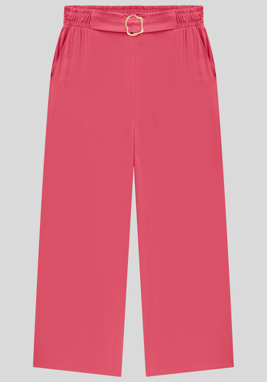 Calça Wide Leg Plus Size em Viscose com Detalhe Cinto, ROSA MORENA. Calça Wide Leg Plus Size em Viscose com Detalhe Cinto, ROSA MORENA, large.