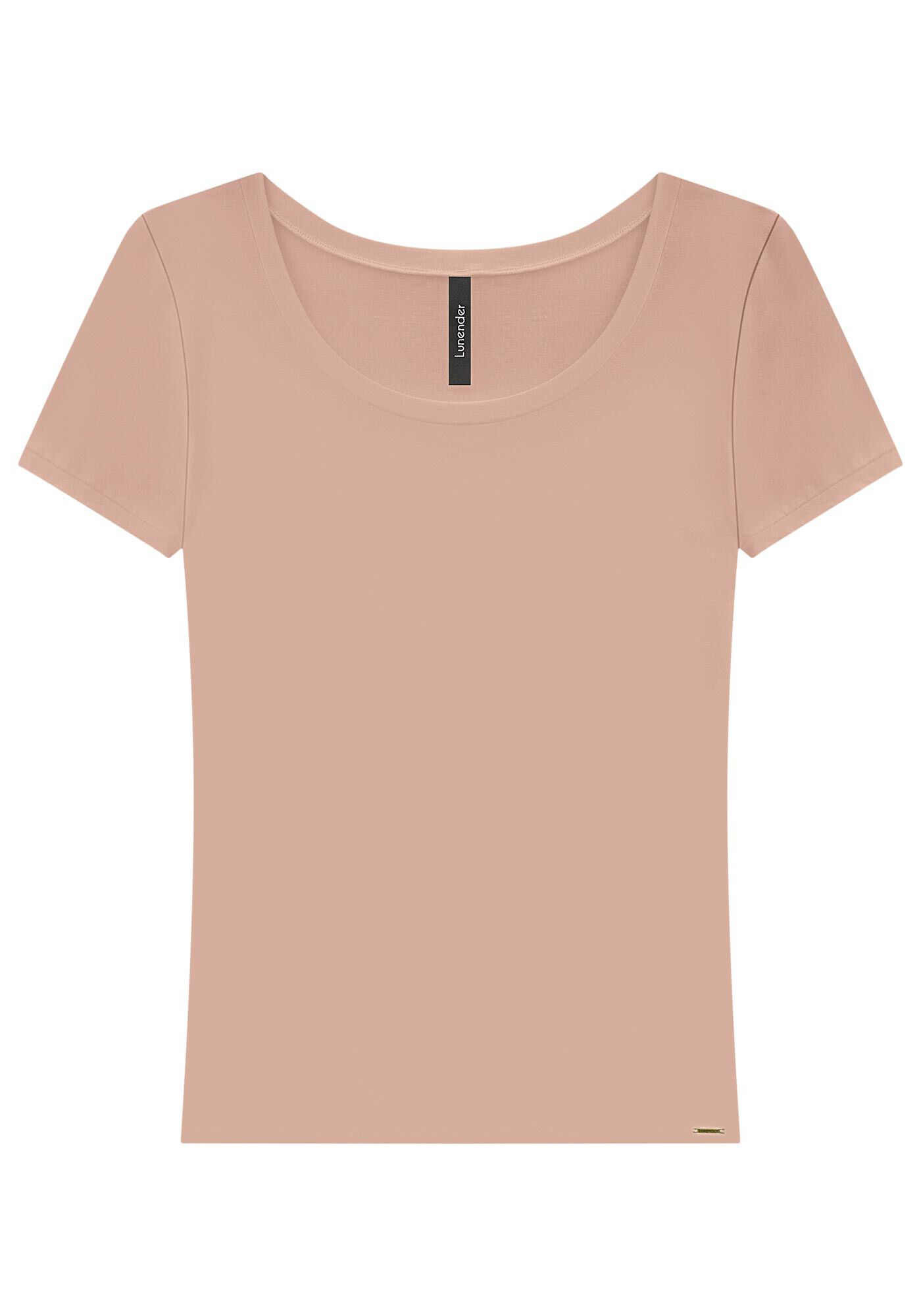 Blusa B&aacute;sica Lisa De Mangas Curtas Em Malha De Viscose, , large.