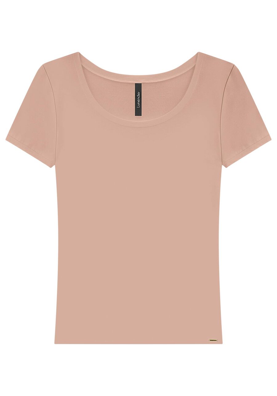 Blusa Básica Lisa De Mangas Curtas Em Malha De Viscose, . Blusa Básica Lisa De Mangas Curtas Em Malha De Viscose, , large.
