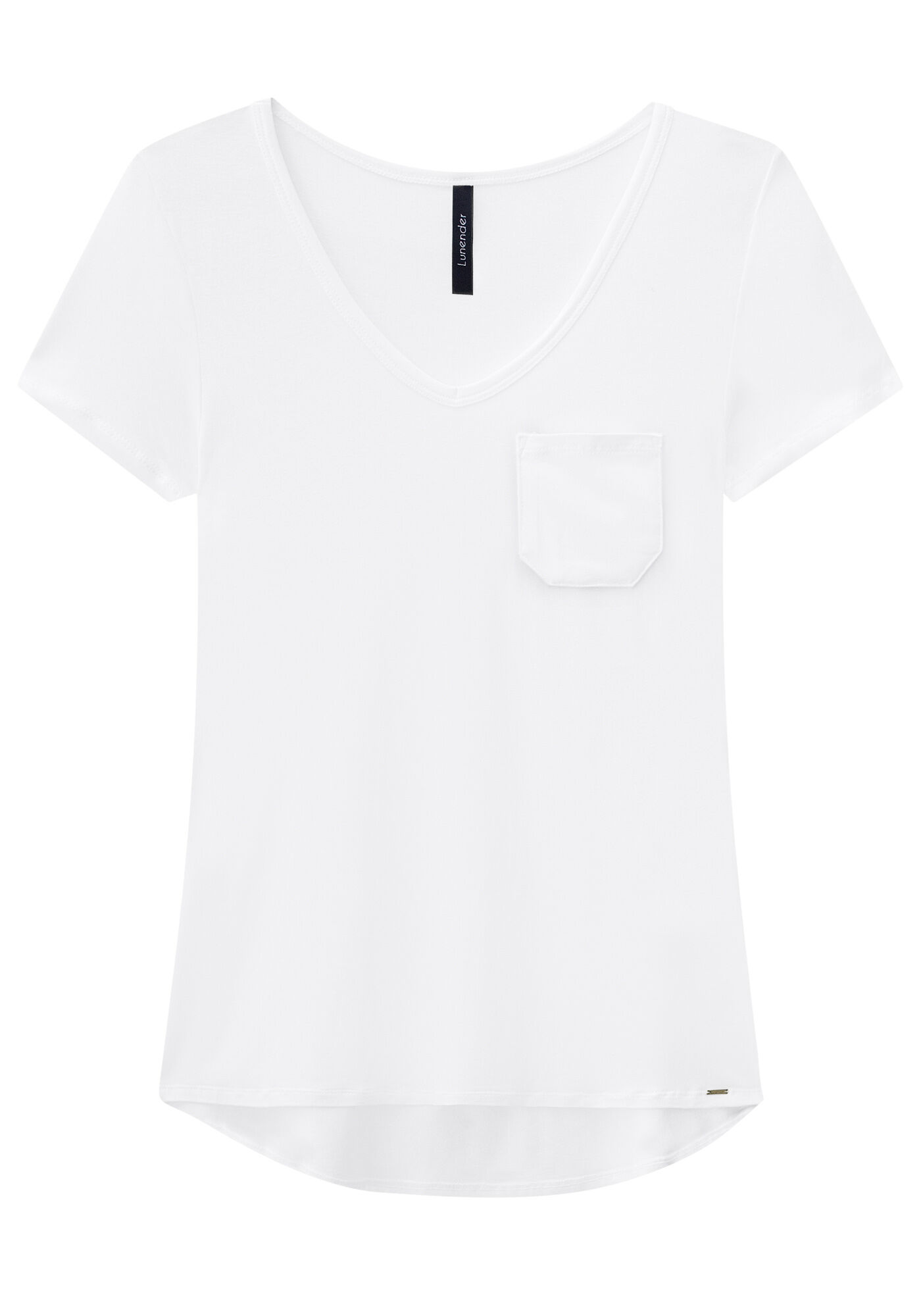 Blusa B&aacute;sica em Malha Viscose com Bolso, , large.