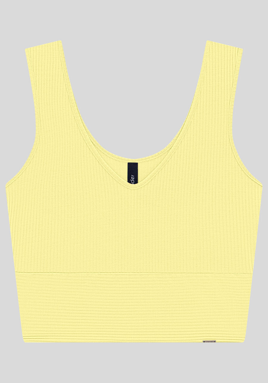 Blusa Cropped De Alças Com Decote V Em Malha Canelada, . Blusa Cropped De Alças Com Decote V Em Malha Canelada, , large.