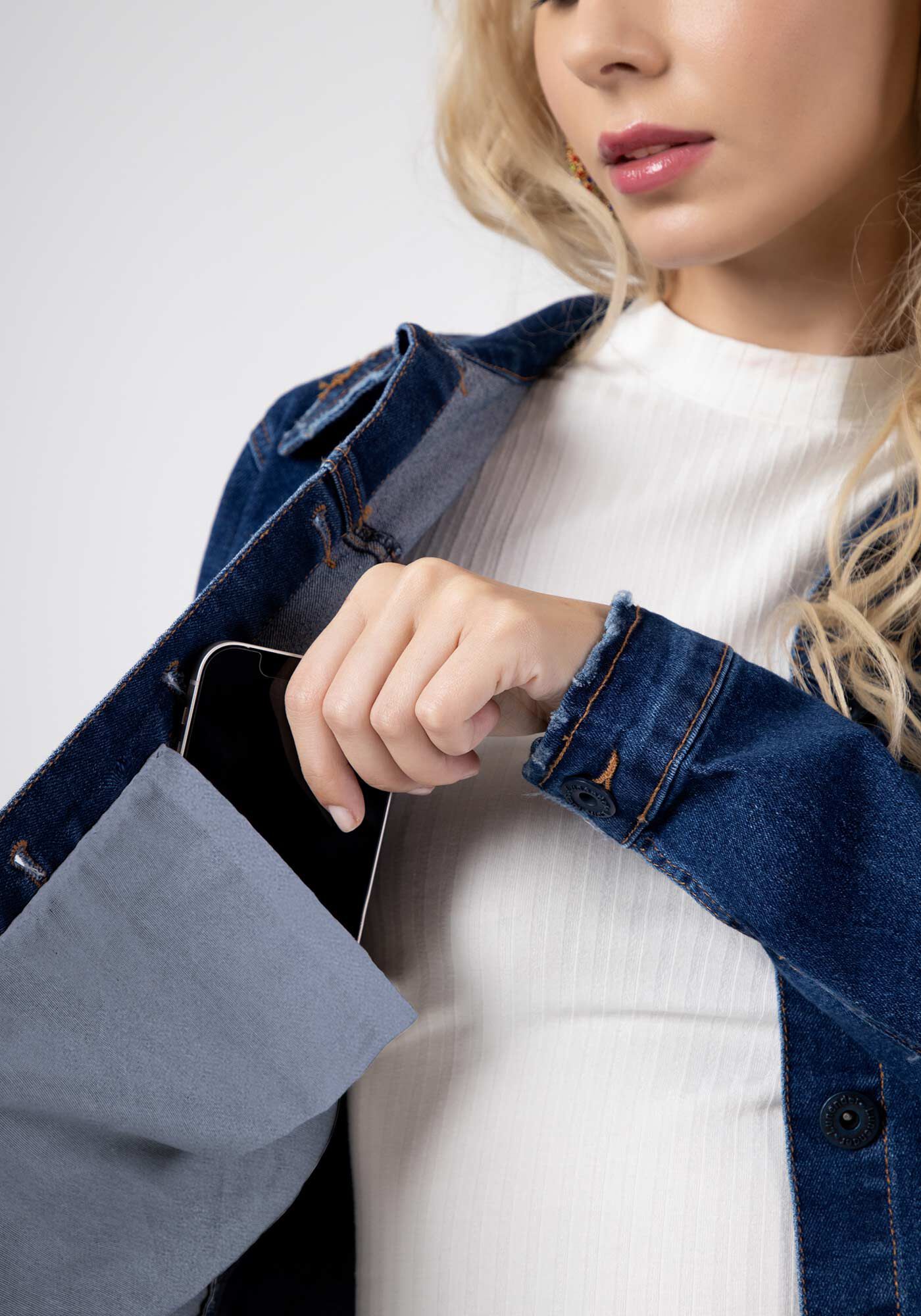 Jaqueta com bolso interno hotsell