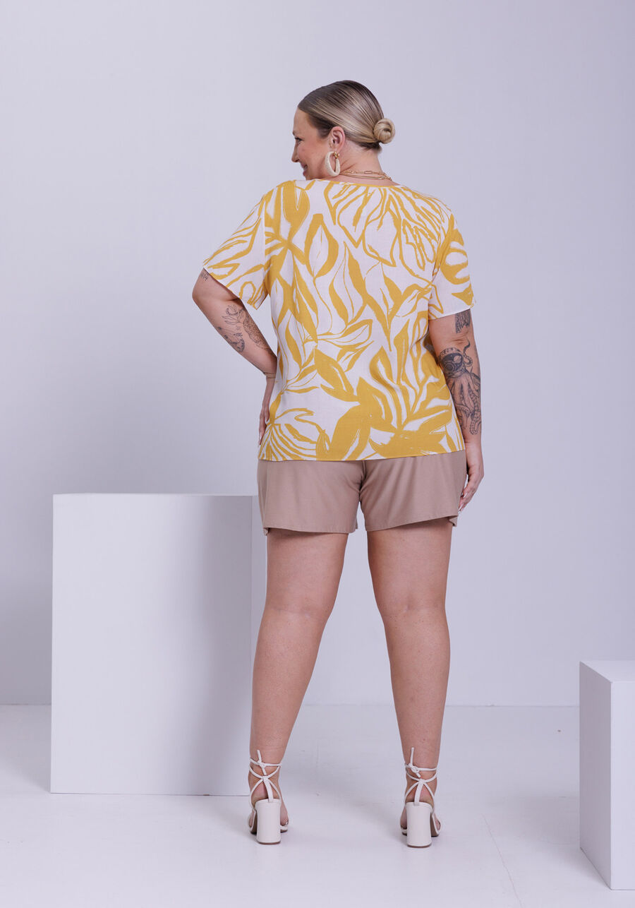 Blusa Manga Curta Plus Size em Viscose Estampada, . Blusa Manga Curta Plus Size em Viscose Estampada, , large.