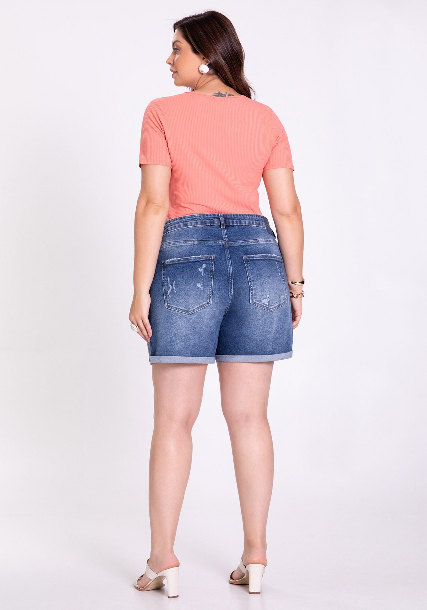 Bermuda boyfriend shop feminina plus size