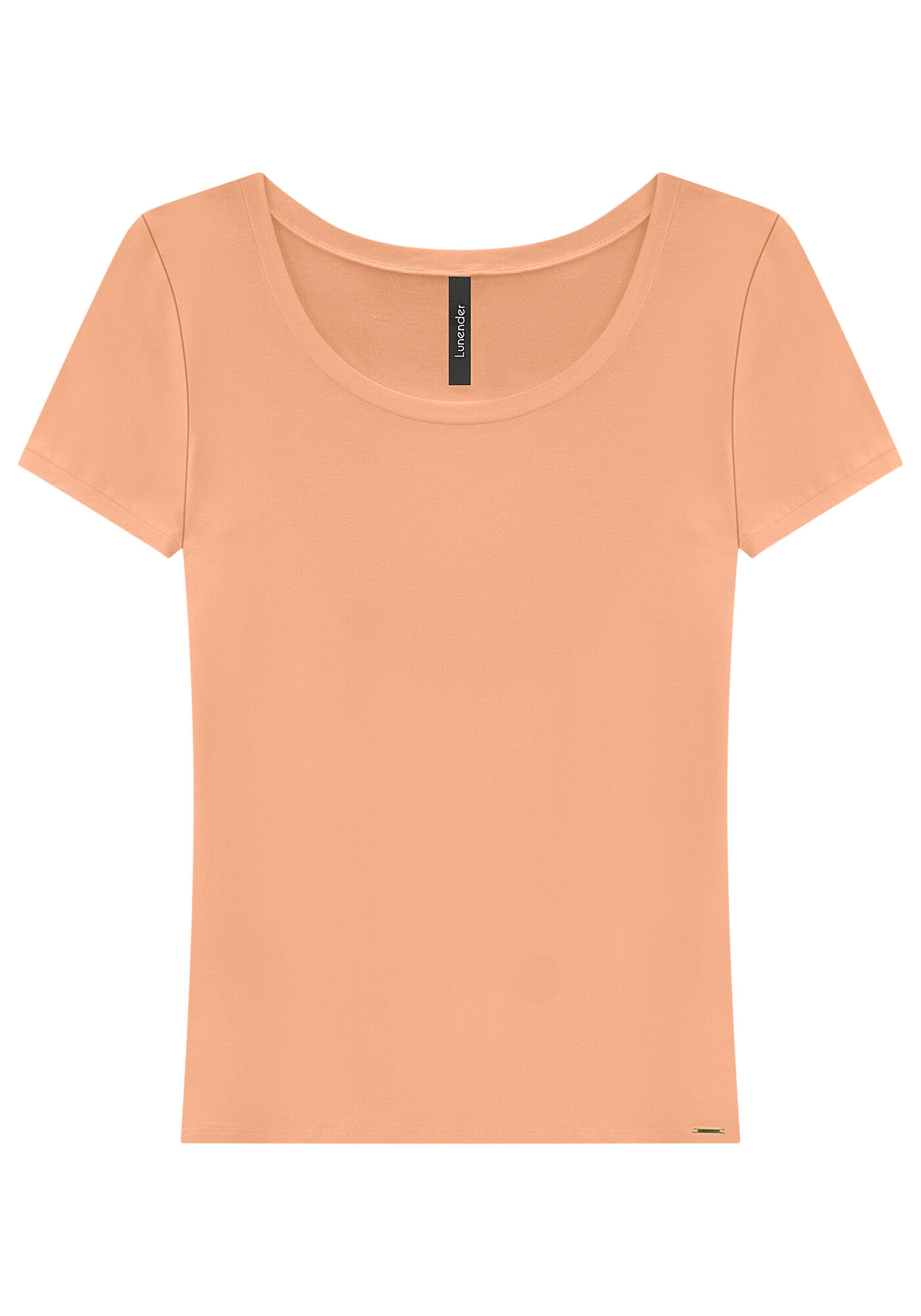 Blusa B&aacute;sica Lisa De Mangas Curtas Em Malha De Viscose, , large.