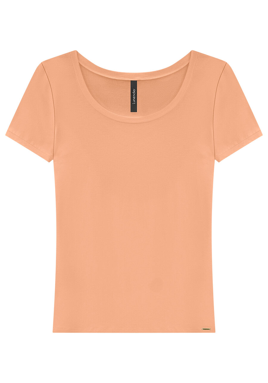 Blusa Básica Lisa De Mangas Curtas Em Malha De Viscose, . Blusa Básica Lisa De Mangas Curtas Em Malha De Viscose, , large.