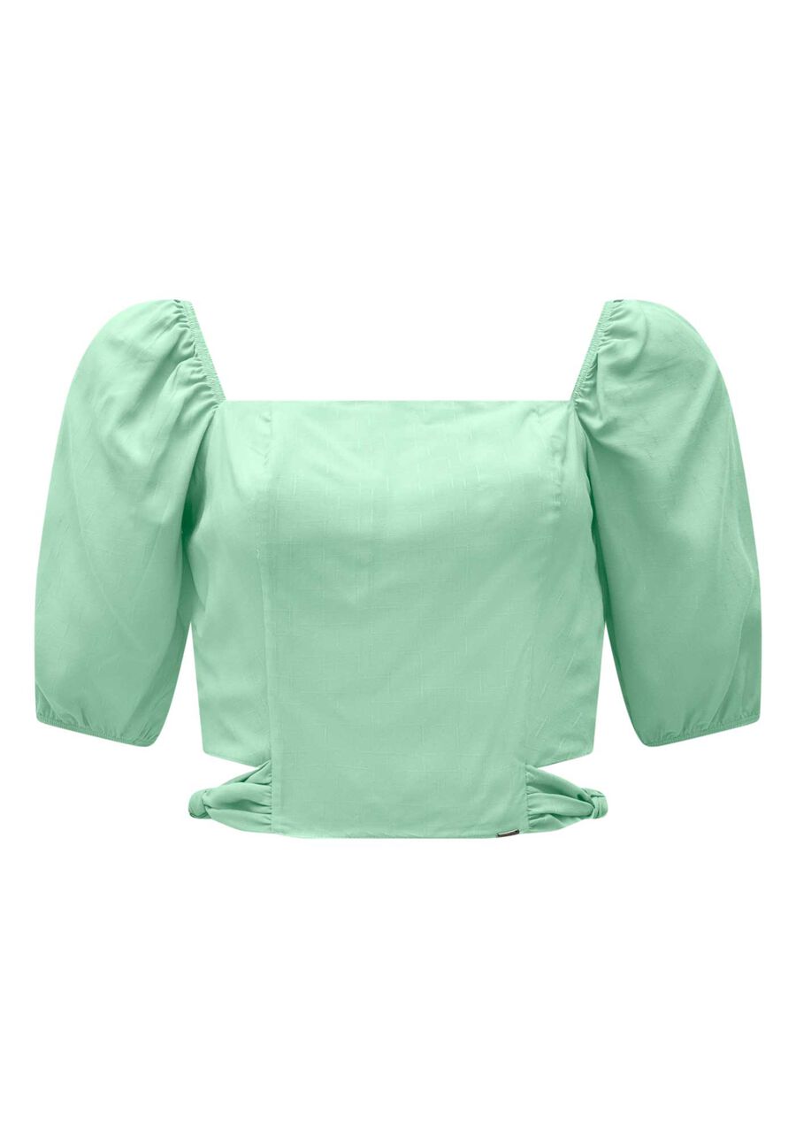 Blusa Cropped De Mangas 3/4 Com Aberturas Laterais, . Blusa Cropped De Mangas 3/4 Com Aberturas Laterais, , large.