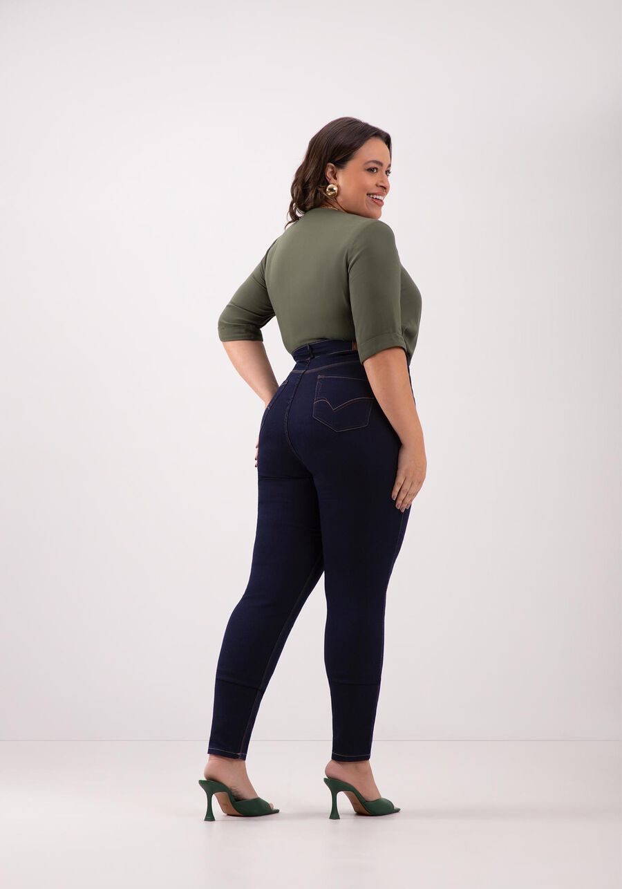 Calça Jeans Skinny Plus Size De Cintura Alta Com Bolsos, . Calça Jeans Skinny Plus Size De Cintura Alta Com Bolsos, , large.