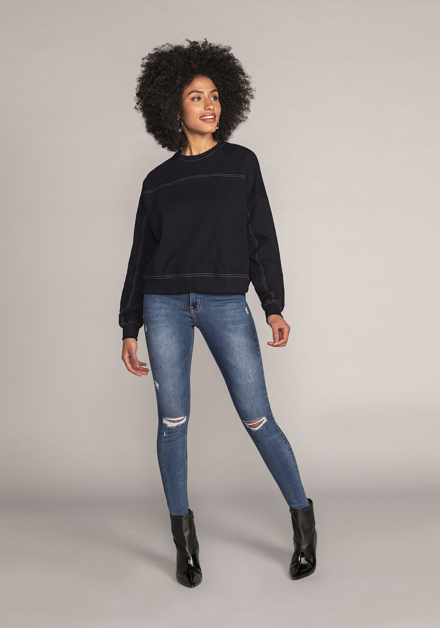 Blusão Molecotton Felpado, PRETO REATIVO. Blusão Molecotton Felpado, PRETO REATIVO, large.