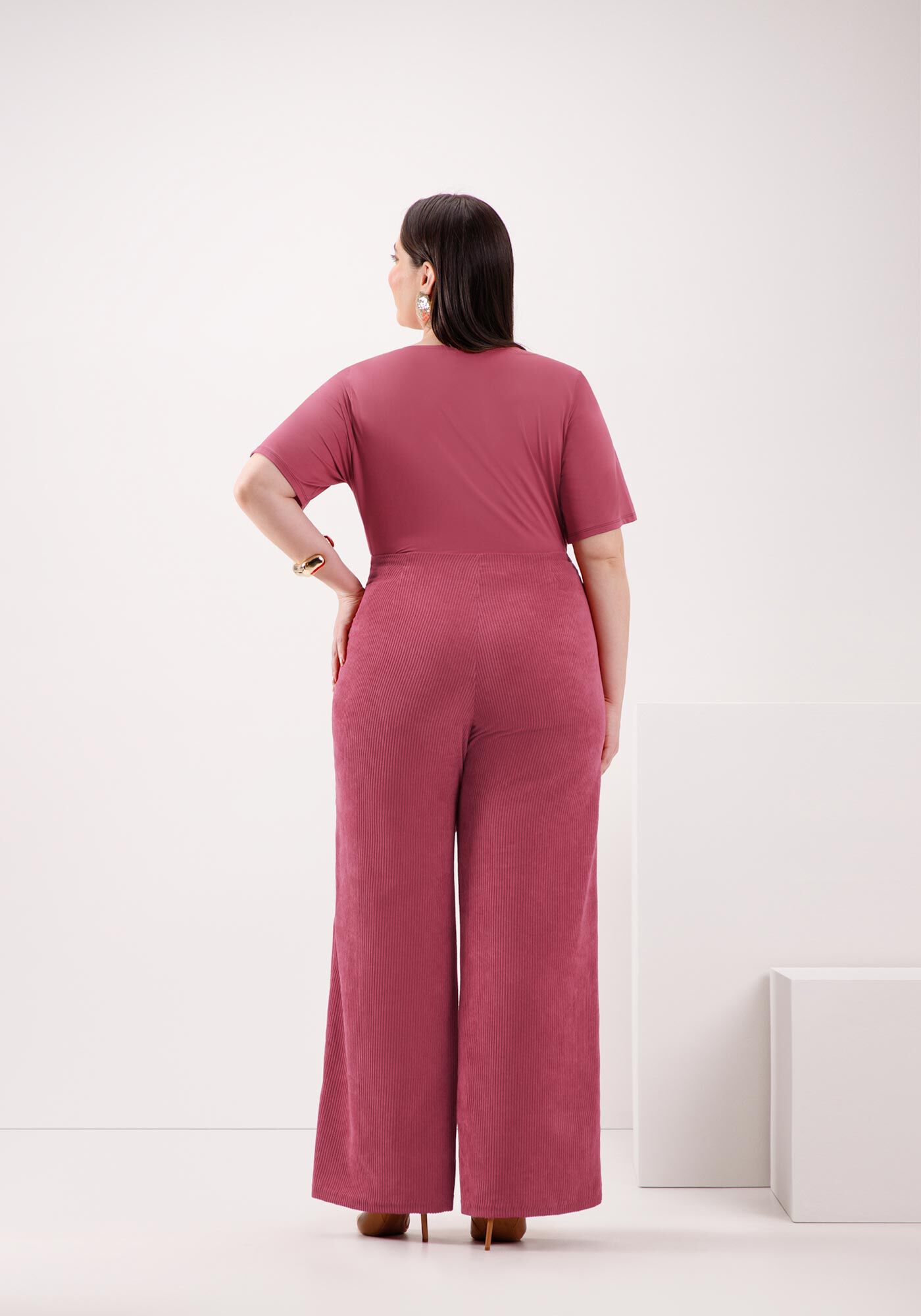 Blusa Plus Size Estampada De Mangas Curtas Com Gola Redonda, VERMELHO AMOR, large.