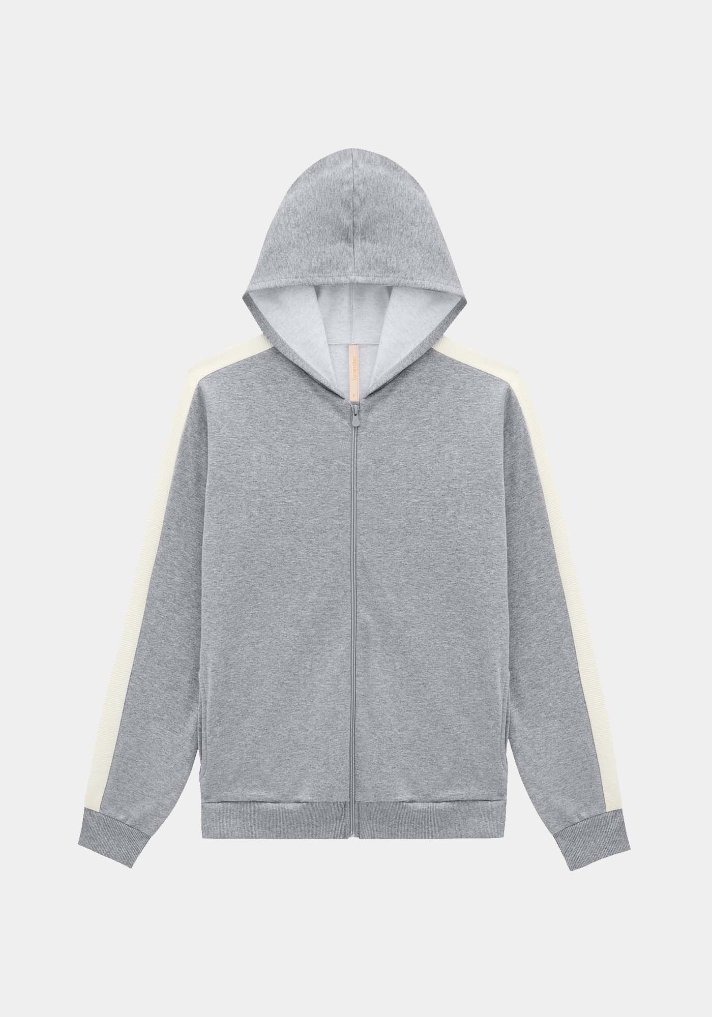 Jaqueta em Molecotton com Capuz e Recortes, MESCLA MEDIO, large.