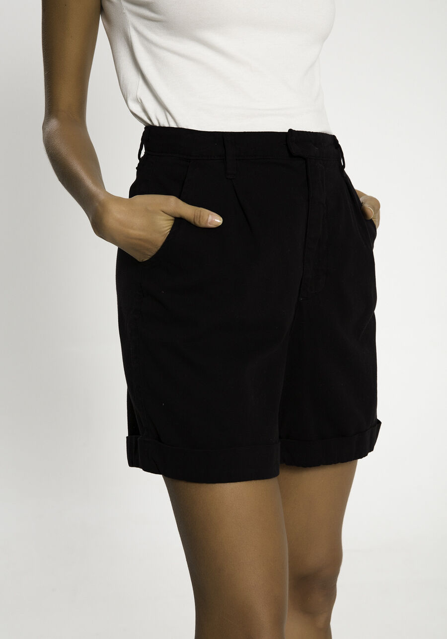 Bermuda Mommy em Sarja com Botão Interno, . Bermuda Mommy em Sarja com Botão Interno, , large.