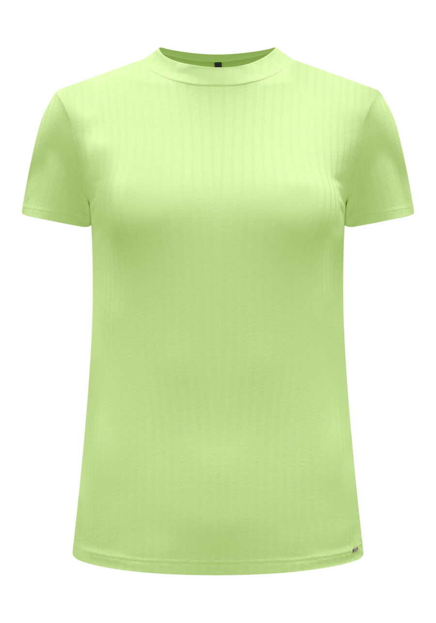 Blusa Básica Canelada De Mangas Curtas Com Gola, . Blusa Básica Canelada De Mangas Curtas Com Gola, , large.