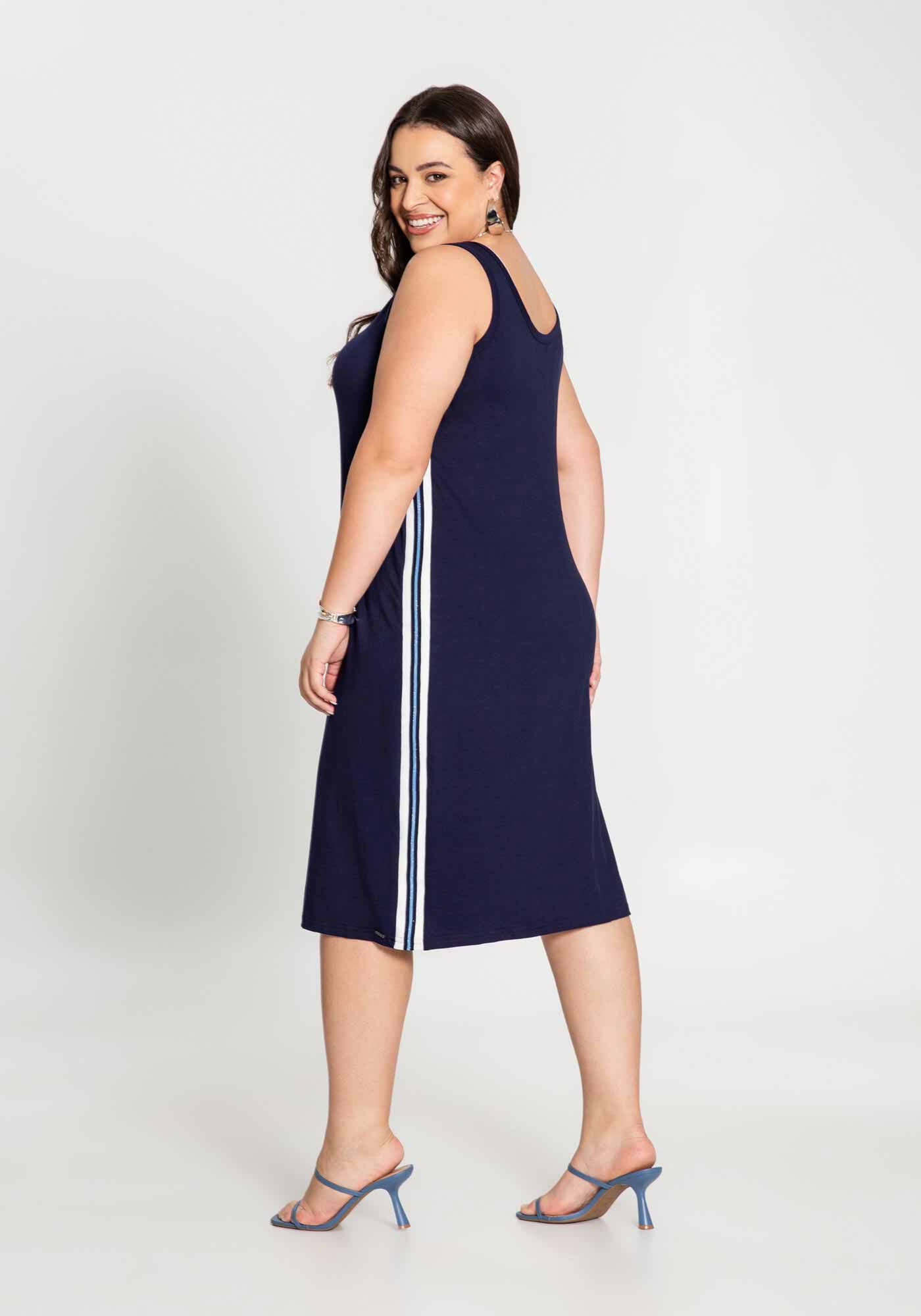 Vestido Plus Size Midi Moletom Viscose, , large.