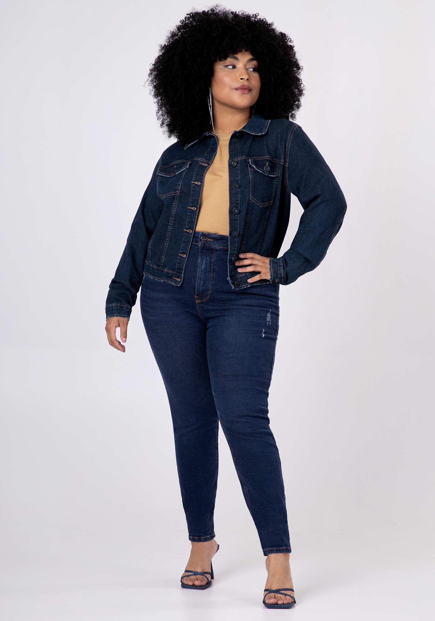 Jaqueta deals jeans plus