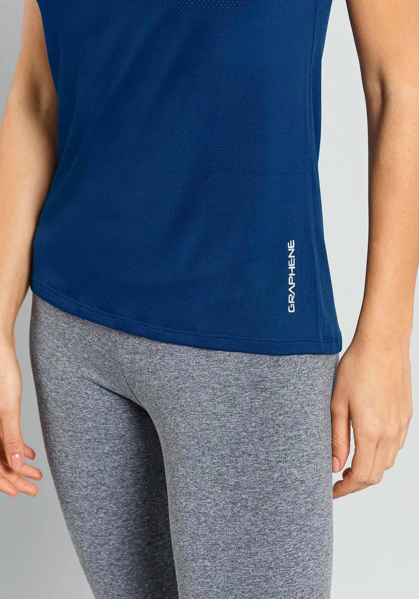 Blusa B&aacute;sica De Mangas Curtas Em Malha De Poliamida, , large.