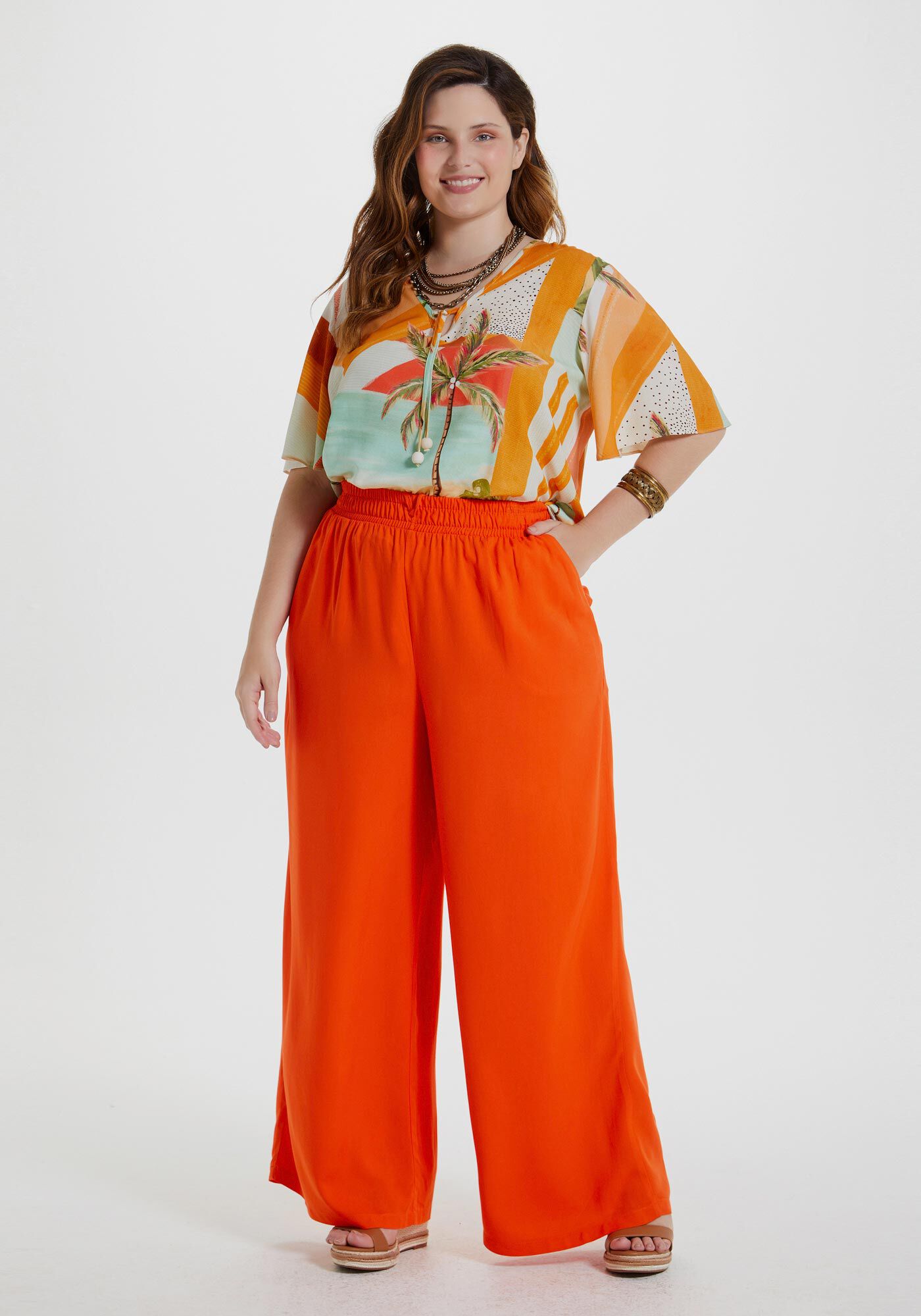 Blusa Plus Size em Viscose com Amarra&ccedil;&atilde;o, , large.