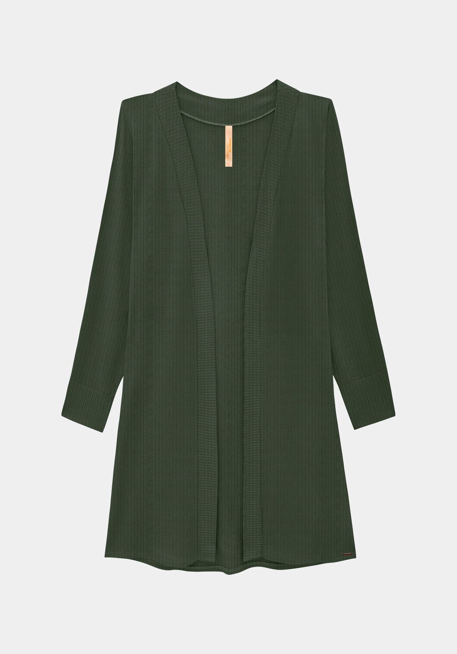 Cardigan Alongado em Moletom Plus Size, . Cardigan Alongado em Moletom Plus Size, , large.