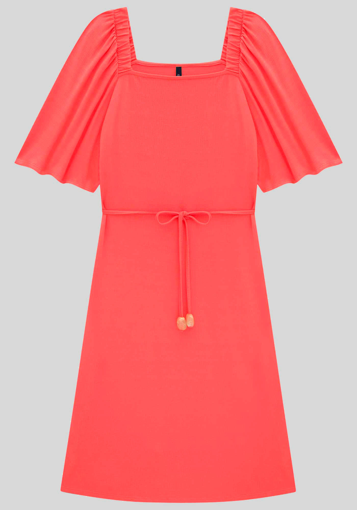 Vestido vermelho manga flare hotsell