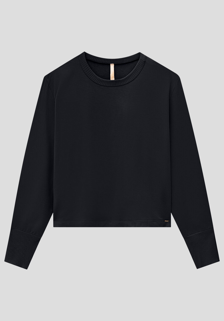 Blusa Plus Size em Moletom com Mangas Longas, . Blusa Plus Size em Moletom com Mangas Longas, , large.