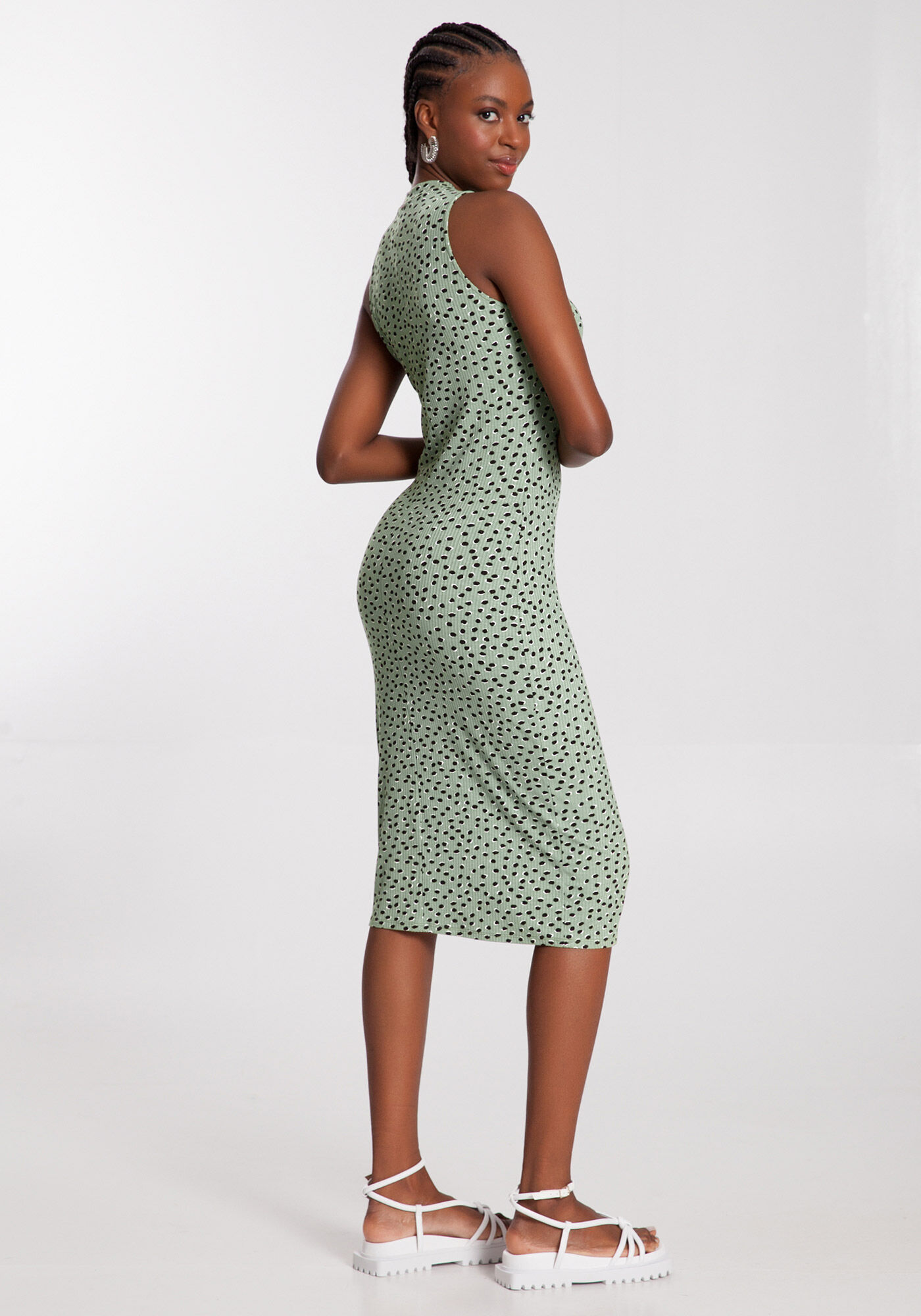Vestido longo justo estampado hot sale