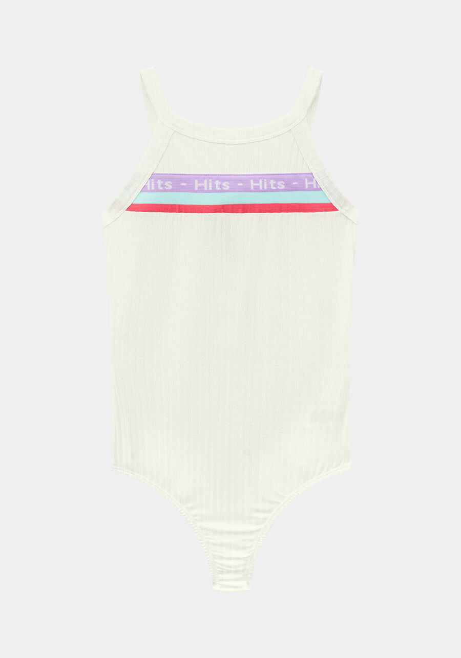 Body com Detalhe Retilínea Malha Canelado, BRANCO OFF WHITE. Body com Detalhe Retilínea Malha Canelado, BRANCO OFF WHITE, large.