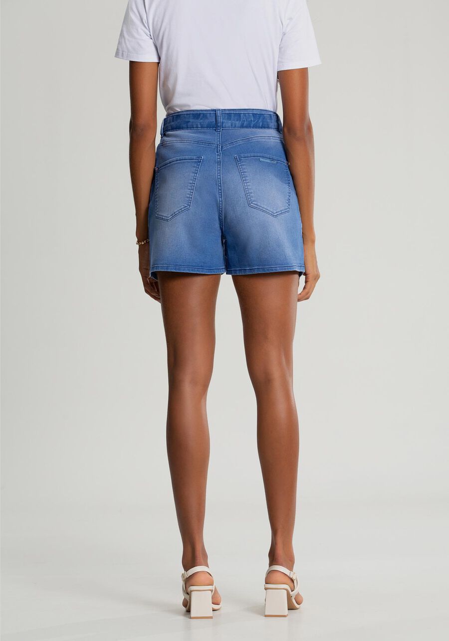 Shorts Jeans Mommy com Cinto, JEANS. Shorts Jeans Mommy com Cinto, JEANS, large.