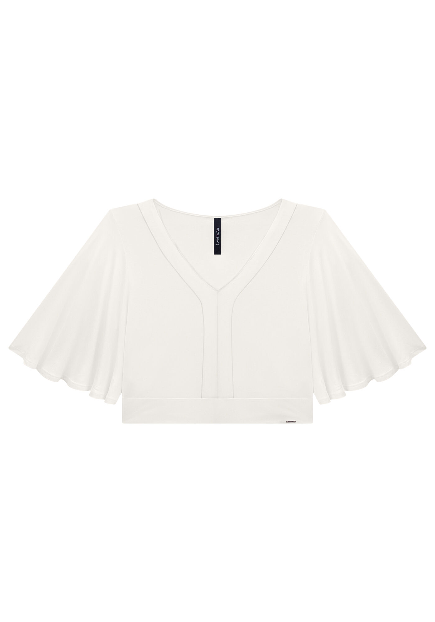 Blusa Cropped em Malha Viscose com Manga Flare, , large.