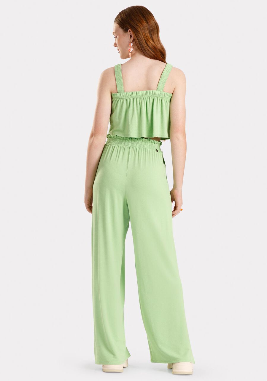 Conjunto Juvenil com Blusa e Calça Wide Leg, VERDE CIMENS. Conjunto Juvenil com Blusa e Calça Wide Leg, VERDE CIMENS, large.
