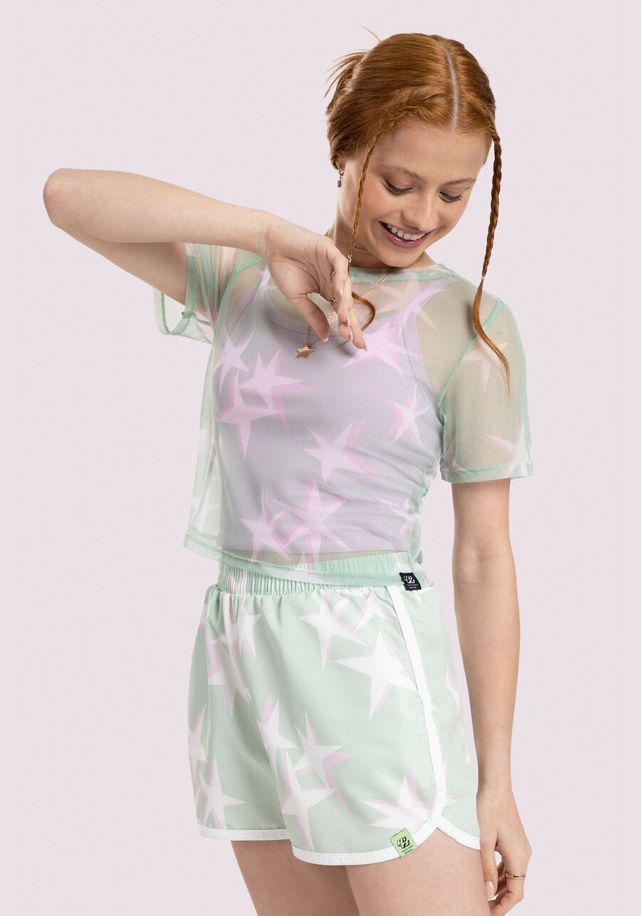 Blusa Juvenil em Tule Estampada, . Blusa Juvenil em Tule Estampada, , large.