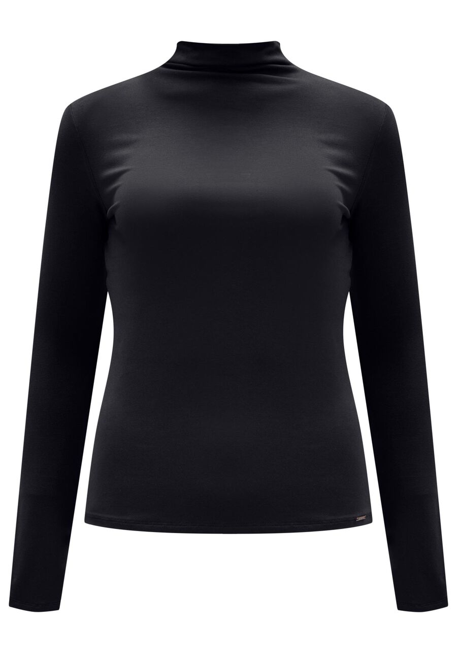 Blusa Básica Com Mangas Longas E Gola Alta Em Malha, . Blusa Básica Com Mangas Longas E Gola Alta Em Malha, , large.