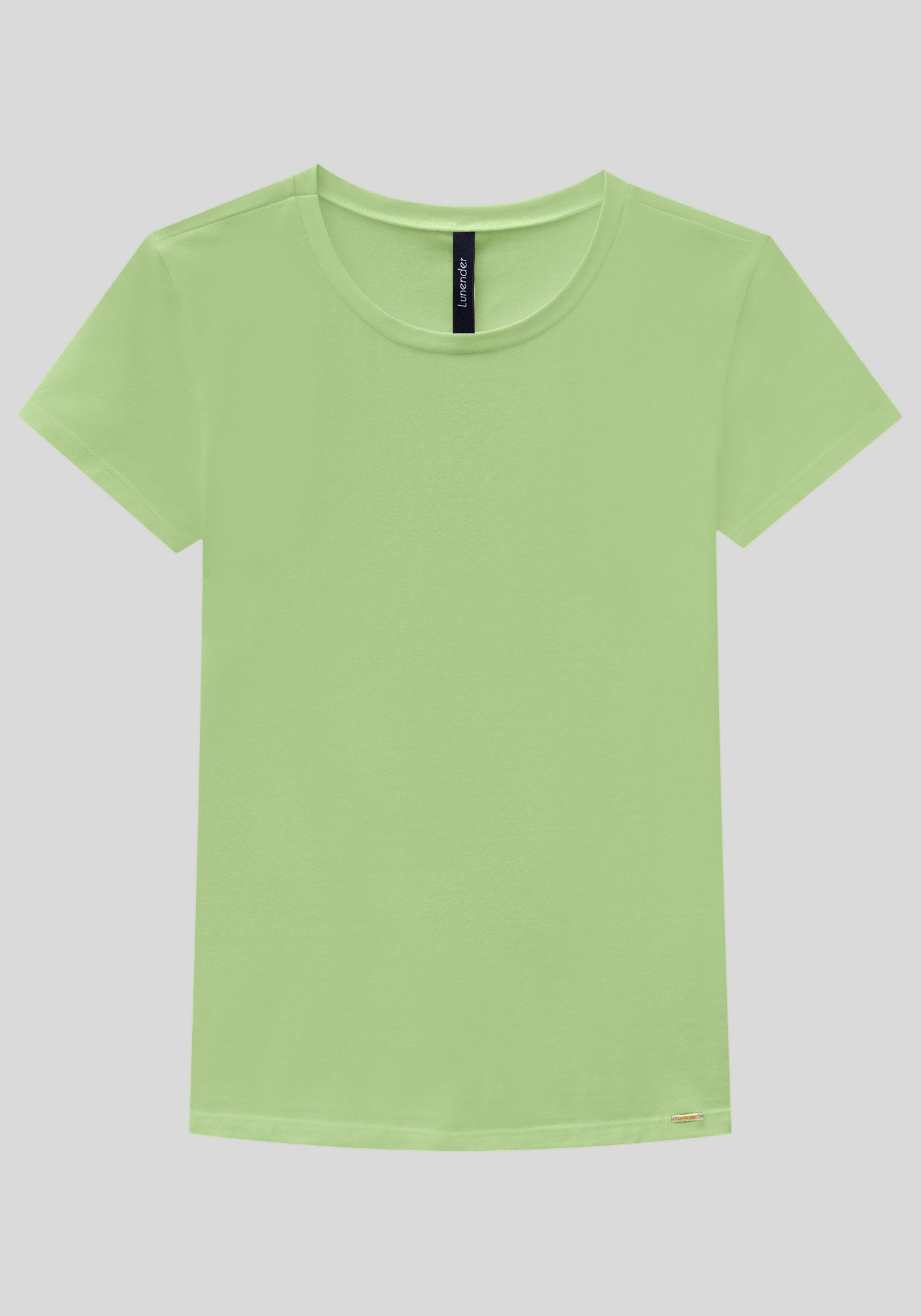 Blusa B&aacute;sica de Mangas Curtas Em Malha De Algod&atilde;o E Elastano, , large.