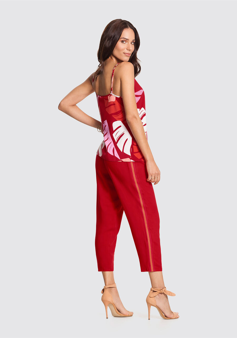 Regata Estampada em Tecido, VERMELHO NOBRE. Regata Estampada em Tecido, VERMELHO NOBRE, large.