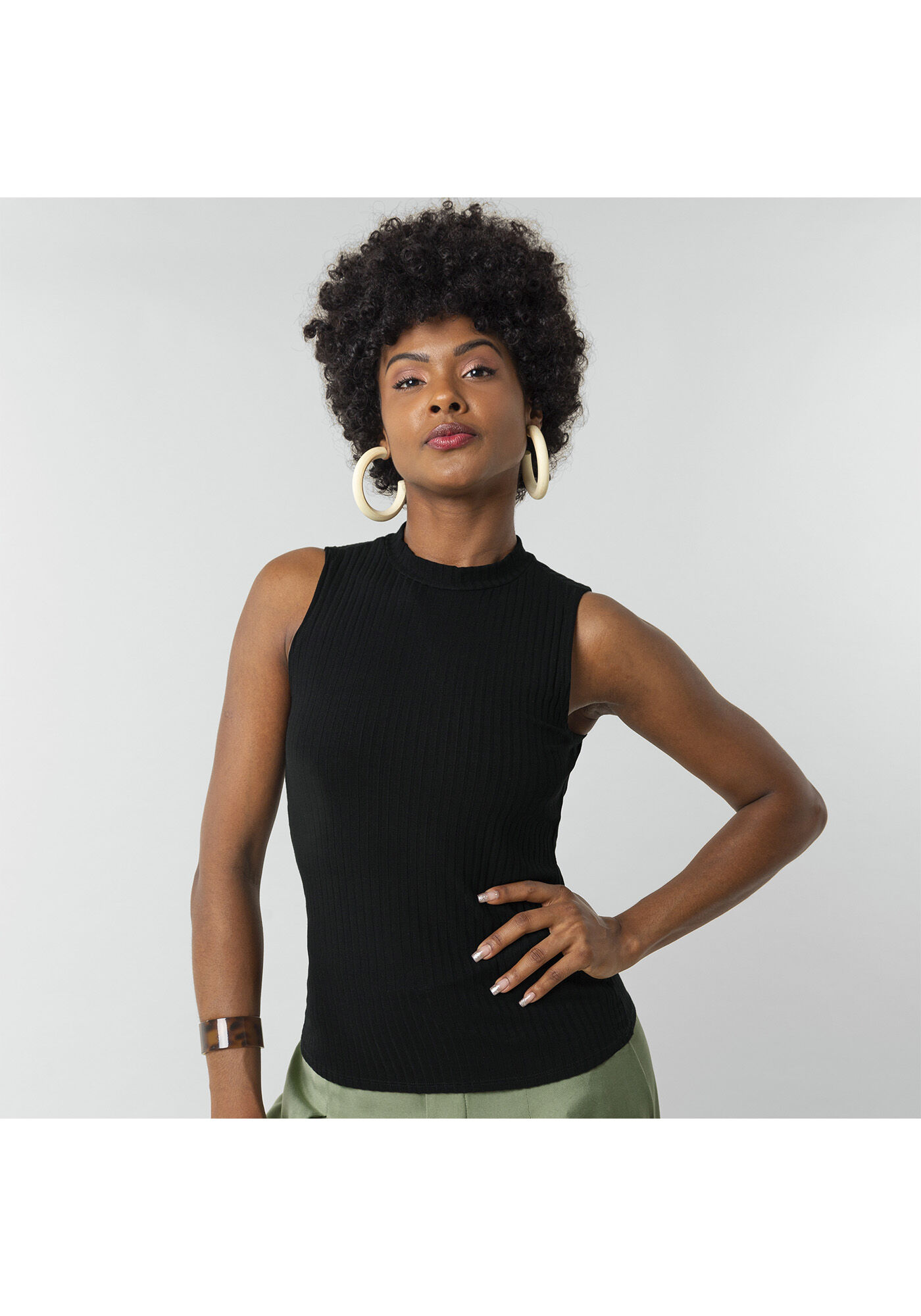 Blusa Regata B&aacute;sica Em Malha Canelada Respons&aacute;vel, , large.