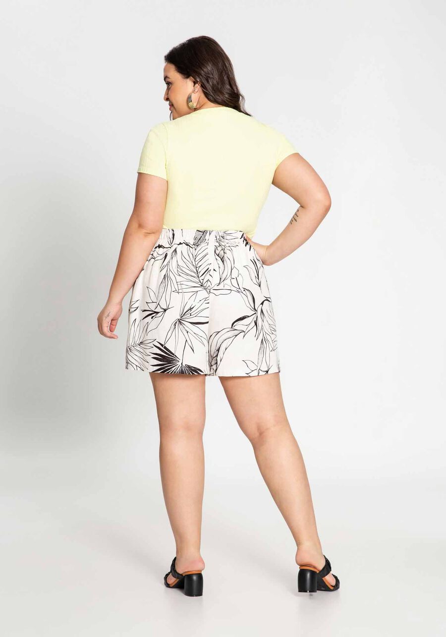 Blusa Básica Em Malha Canelada Com Mangas Curtas E Decote V, . Blusa Básica Em Malha Canelada Com Mangas Curtas E Decote V, , large.