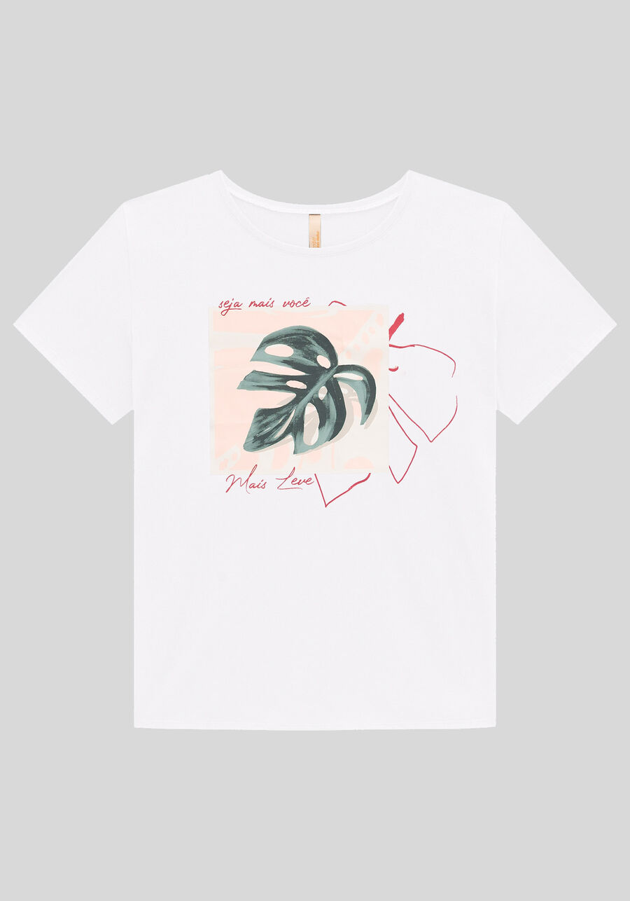 T-shirt Plus Size com Estampa Costela-de-Adão, , large.