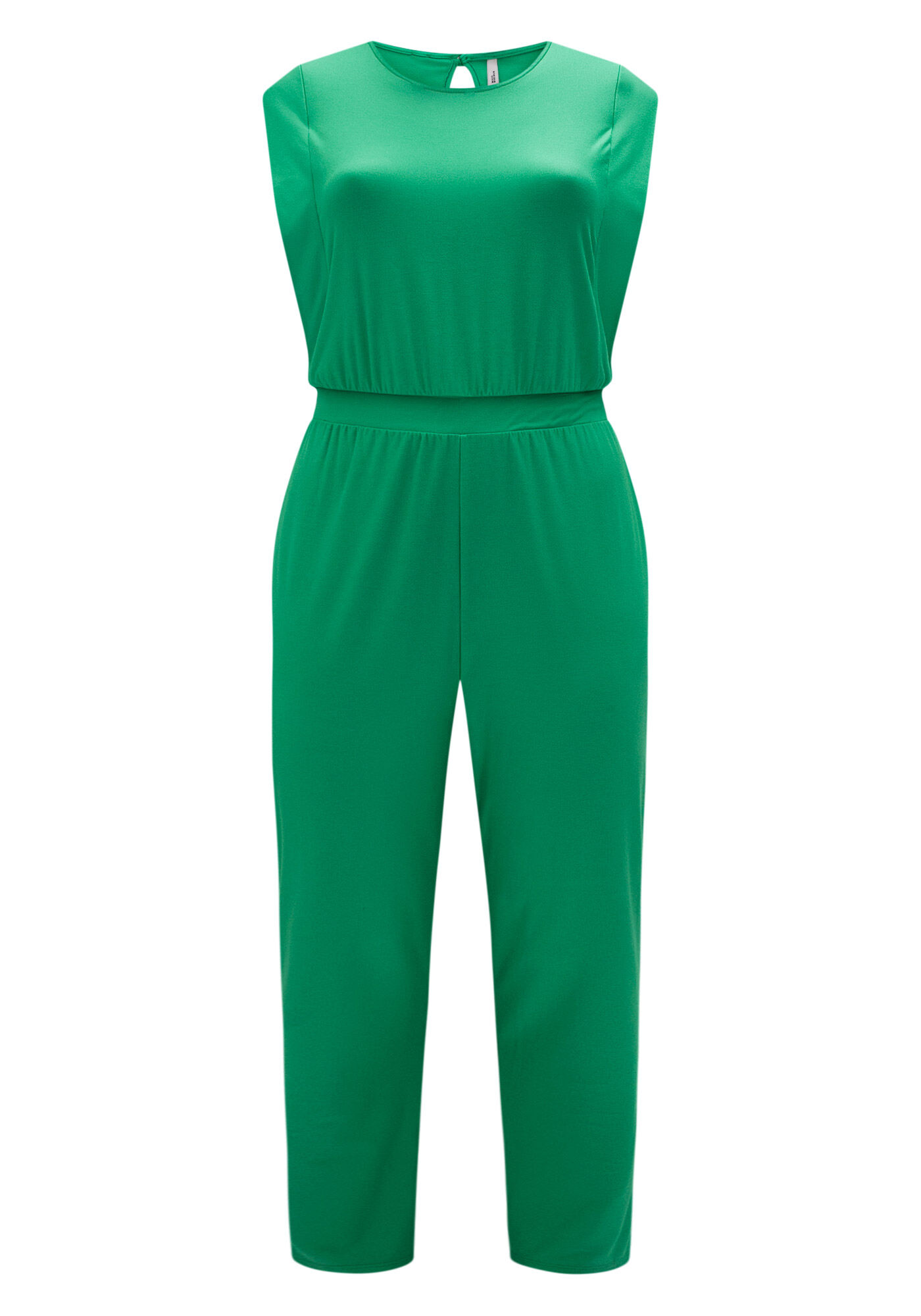 Macac&atilde;o Longo Com Decote Redondo Em Malha Crepe, VERDE ALGA, large.