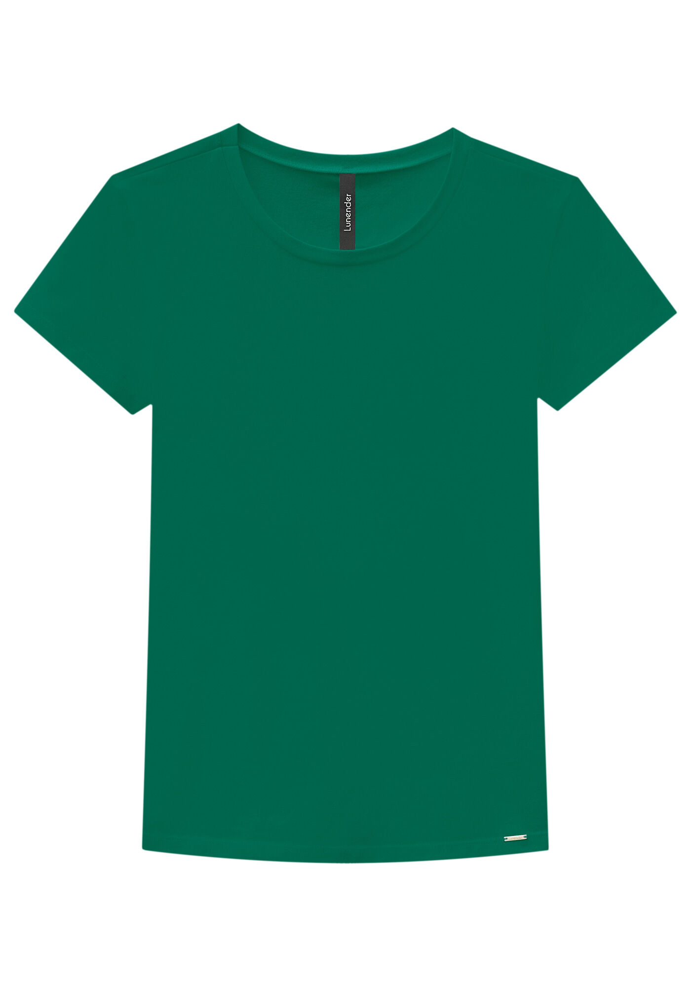 Blusa B&aacute;sica de Mangas Curtas Em Malha De Algod&atilde;o E Elastano, , large.